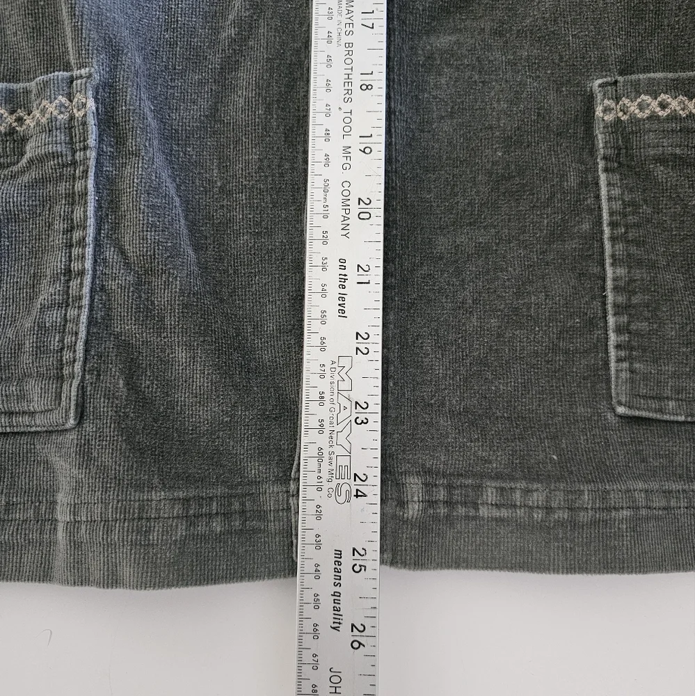 Vintage Denim & Co Jacket Size XL Sage Green Corduroy Embroidered Pocket Stretch